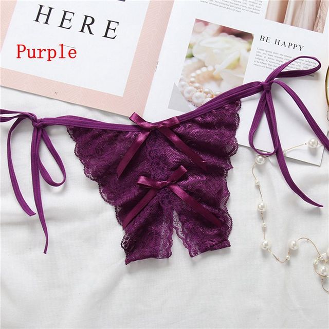 G-string Intimates Seamless Underwear Ladies Slim Sexy Bandage Panties Fashion Bowknot Lace Crotch Thongs Briefs Shorts