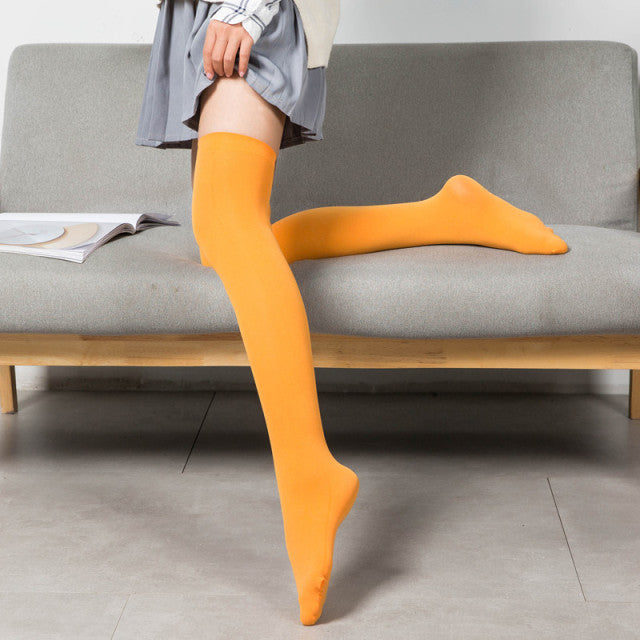 Sweet Ultra-thin Stockings Lace Women Thigh Knee Socks for Ladies Girls over the knee black thin leg knee-high