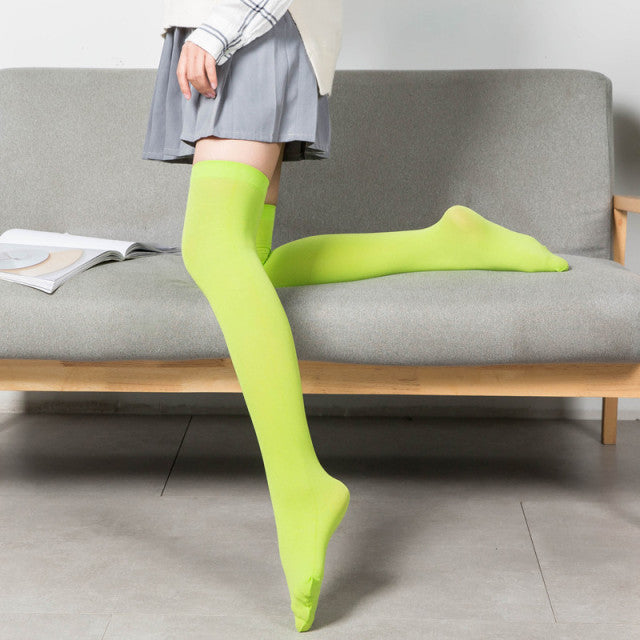 Sweet Ultra-thin Stockings Lace Women Thigh Knee Socks for Ladies Girls over the knee black thin leg knee-high
