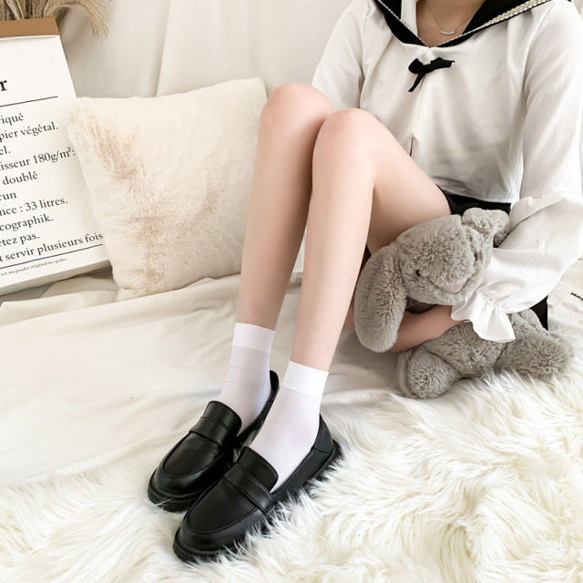 Sweet Ultra-thin Stockings Lace Women Thigh Knee Socks for Ladies Girls over the knee black thin leg knee-high