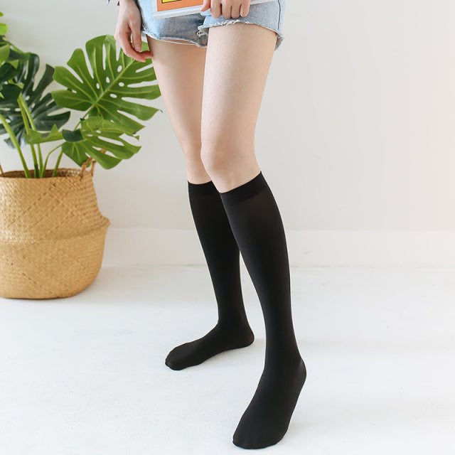 Sweet Ultra-thin Stockings Lace Women Thigh Knee Socks for Ladies Girls over the knee black thin leg knee-high