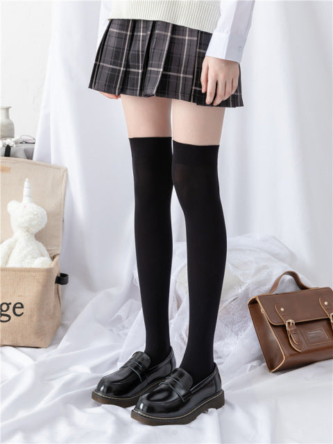 Sweet Ultra-thin Stockings Lace Women Thigh Knee Socks for Ladies Girls over the knee black thin leg knee-high