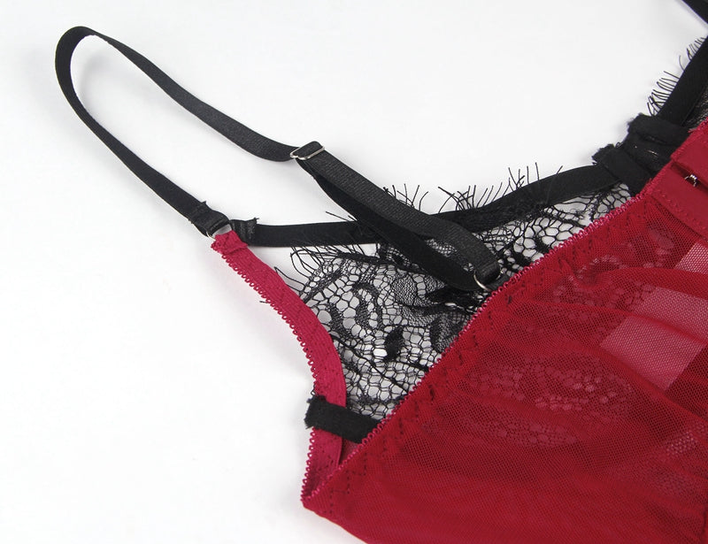 Nightgown Women Lingerie Lace Nightie Sleepwear Babydoll Lingerie Eyelash Trim Lace Nuisette Femme Sexy Erotique Grande Taille