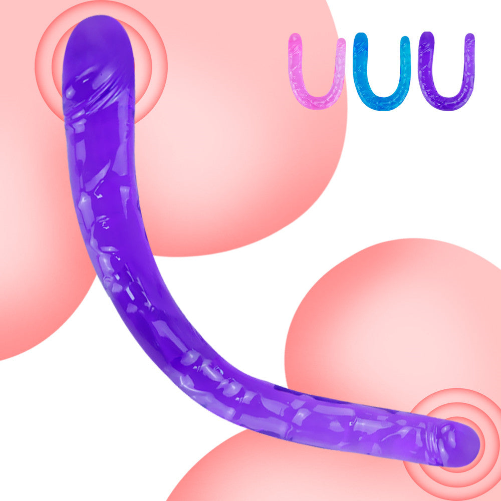 Double Long Realistic Dildos Cock Lesbian Vaginal Anal Plug Flexible Soft Jelly Fake Penis For Women Dildos Sex Toys Horse Dildo