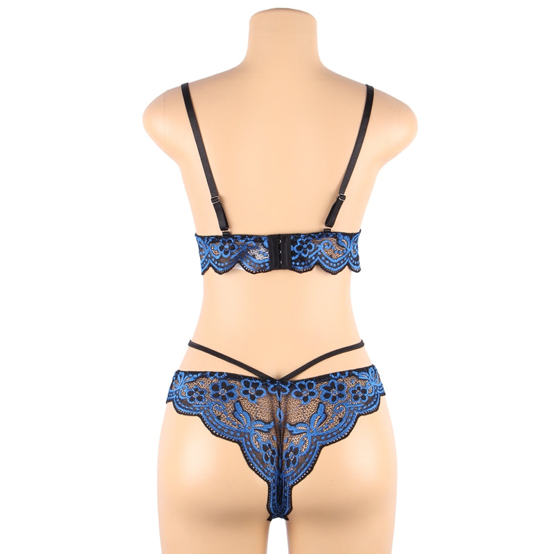 Comeondear Sexy Bra Set Lace Cross Strap Women Underwear Set Plus Size Sexy Lingerie Set Embroider Sensual Lingerie Underwear