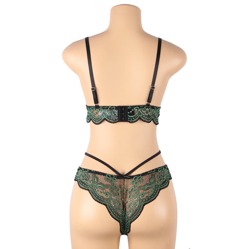 Comeondear Sexy Bra Set Lace Cross Strap Women Underwear Set Plus Size Sexy Lingerie Set Embroider Sensual Lingerie Underwear