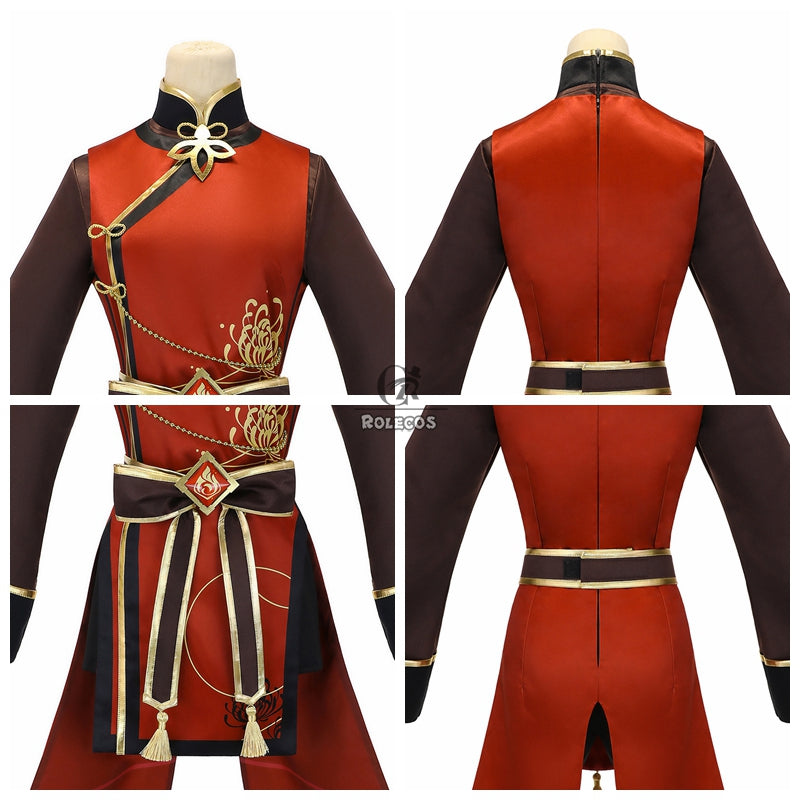 ROLECOS Game Genshin Impact Hutao Cosplay Costume Hu Tao Uniform Cosplay Chinese Style Halloween Costumes For Women With Hat