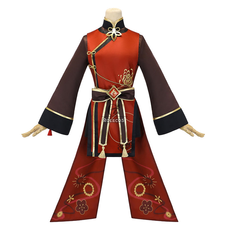 ROLECOS Game Genshin Impact Hutao Cosplay Costume Hu Tao Uniform Cosplay Chinese Style Halloween Costumes For Women With Hat