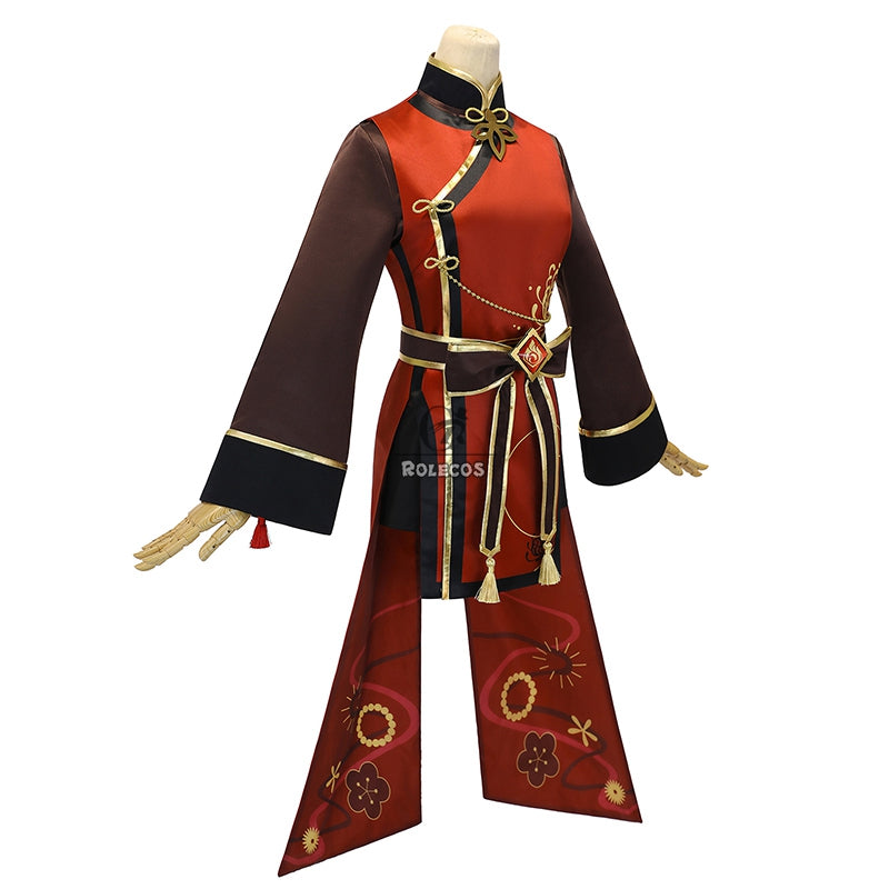 ROLECOS Game Genshin Impact Hutao Cosplay Costume Hu Tao Uniform Cosplay Chinese Style Halloween Costumes For Women With Hat
