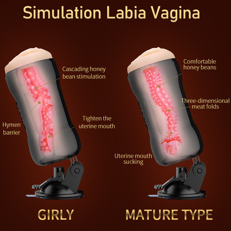 Male Masturbator Cup Vagina Vacuum Pocket Real Pussy Masturbation Devices Rotating Hand Free Suction Masturb Cup Sex Toy For Men