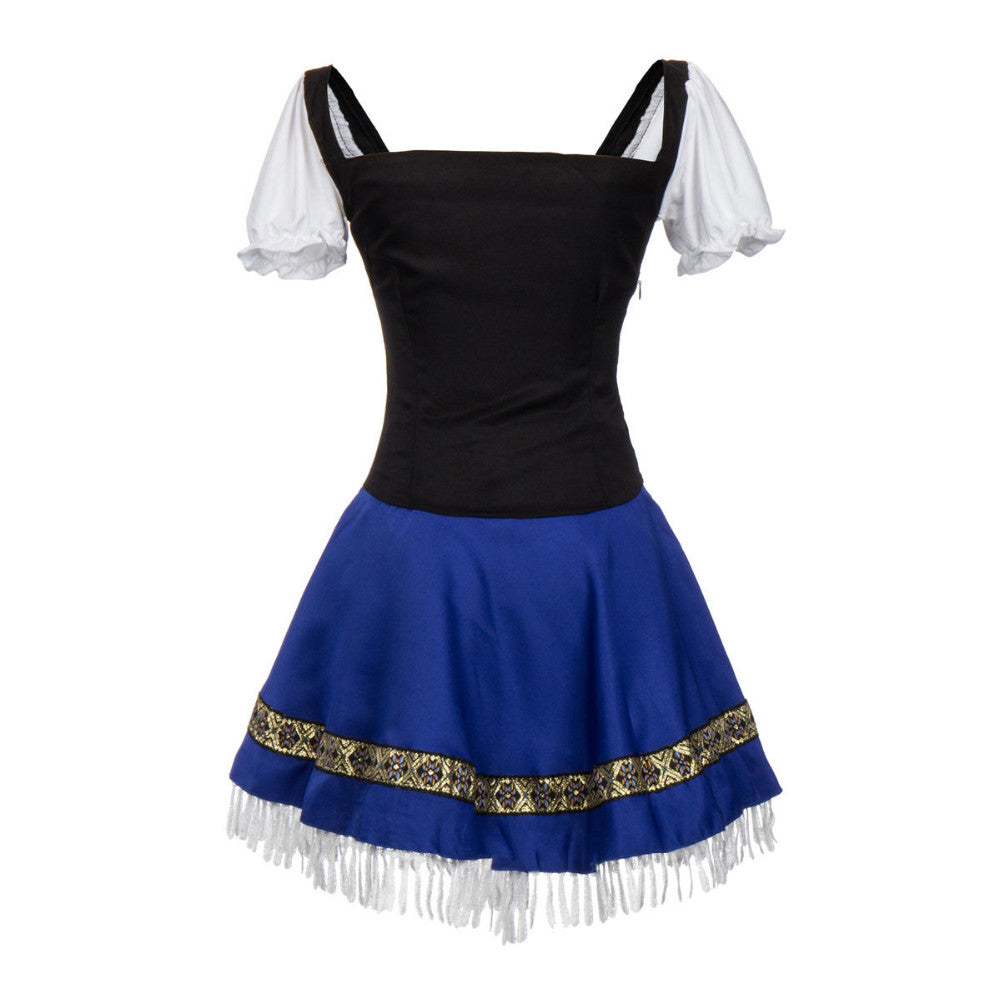 Blue Sexy Women Oktoberfest Dress Ladies Woman Bavarian German Wench Waitress Serving Maid Costume Beer Girl Fancy Dress