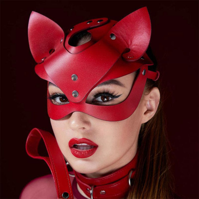 Fullyoung Sexy Leather Mask Bunny Girl Cosplay Masquerade Erotic Halloween Carnival Party Masks Bdsm Bondage Games Fetish Mask