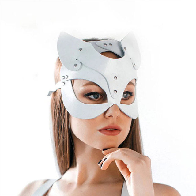 Fullyoung Sexy Leather Mask Bunny Girl Cosplay Masquerade Erotic Halloween Carnival Party Masks Bdsm Bondage Games Fetish Mask