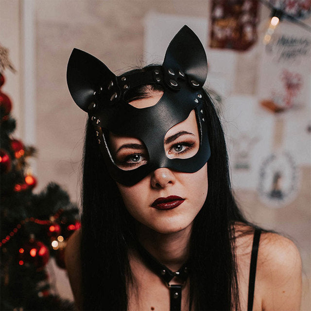 Fullyoung Sexy Leather Mask Bunny Girl Cosplay Masquerade Erotic Halloween Carnival Party Masks Bdsm Bondage Games Fetish Mask