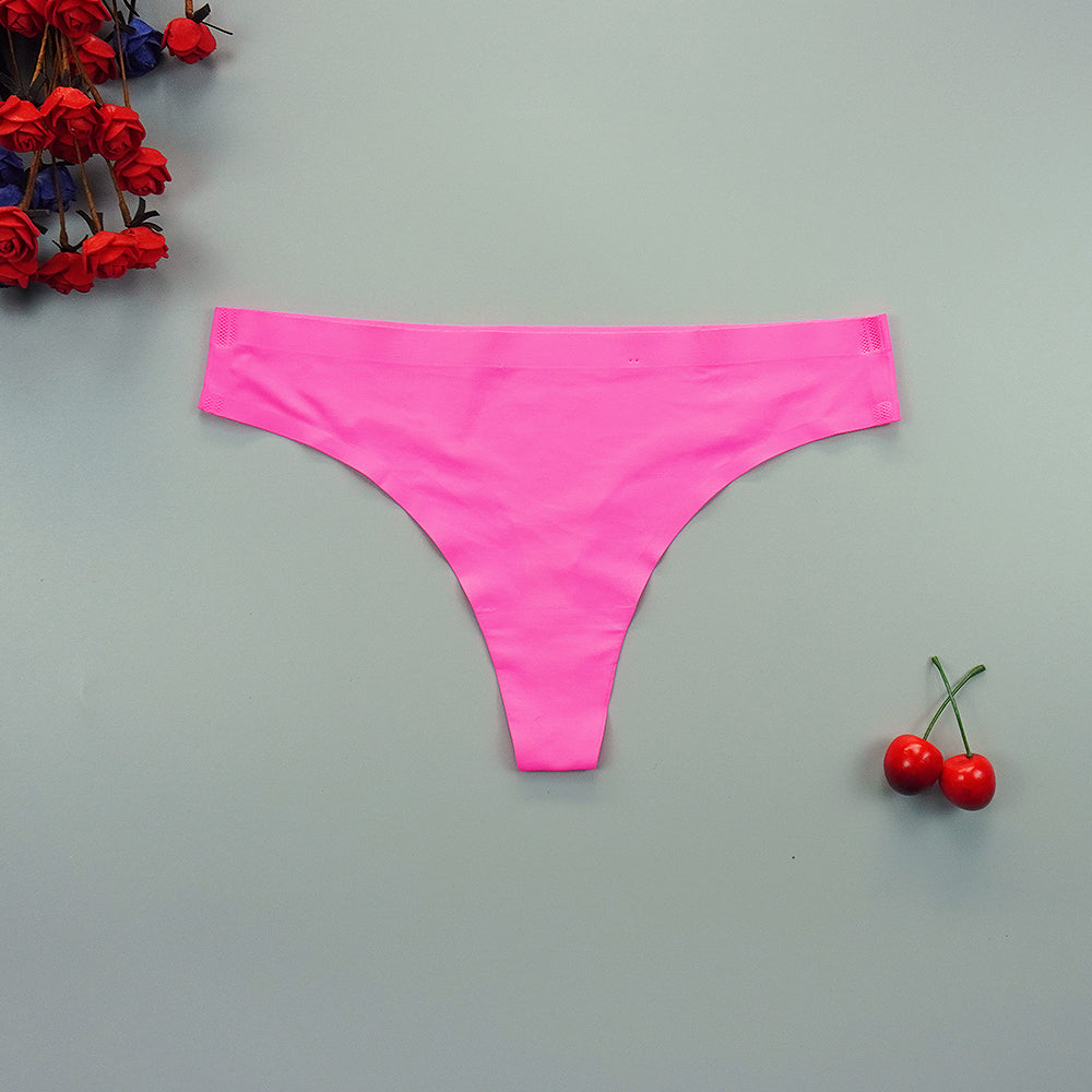 Sexy Thong Panties Woman Seamless Underwear Sports T-back Soft Ice Silk low-Rise Girl Underpants Set 3 Pcs/lot S-XL Size