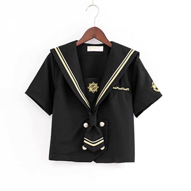 Japanese  School Uniforms Student S-2xl Student Girls Navy Costume cute Women Sexy Navy JK Suit Sailor Blouse Pleated Skirt Set