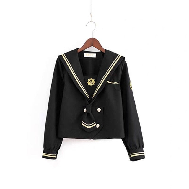 Japanese  School Uniforms Student S-2xl Student Girls Navy Costume cute Women Sexy Navy JK Suit Sailor Blouse Pleated Skirt Set