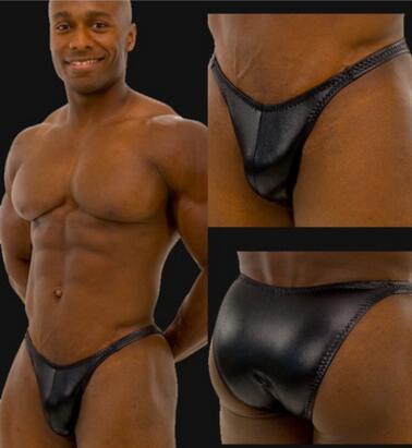 Free Shipping  Men Underwear Bodybuilding Contest Pants Sexy Leather Theprivate Ordering  Gym Briefs
