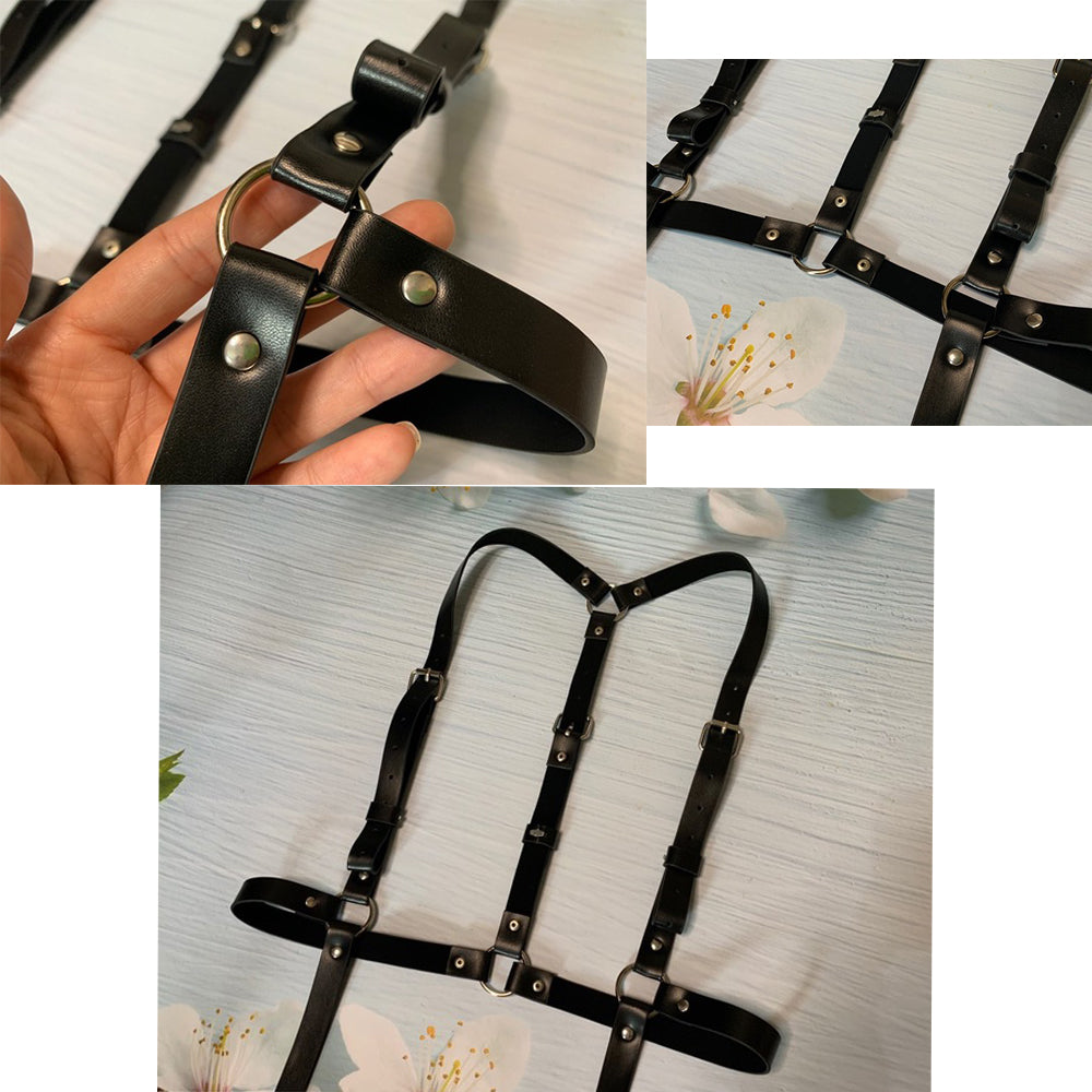 Women Sexy Garters faux Leather Women Body Bondage Cage Sculpting Harness Waist Belt Straps Suspenders Goth Harajuku Belt