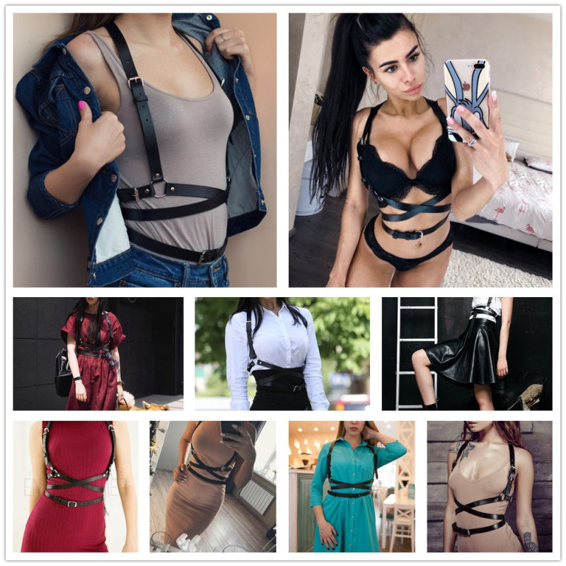 Women Sexy Garters faux Leather Women Body Bondage Cage Sculpting Harness Waist Belt Straps Suspenders Goth Harajuku Belt