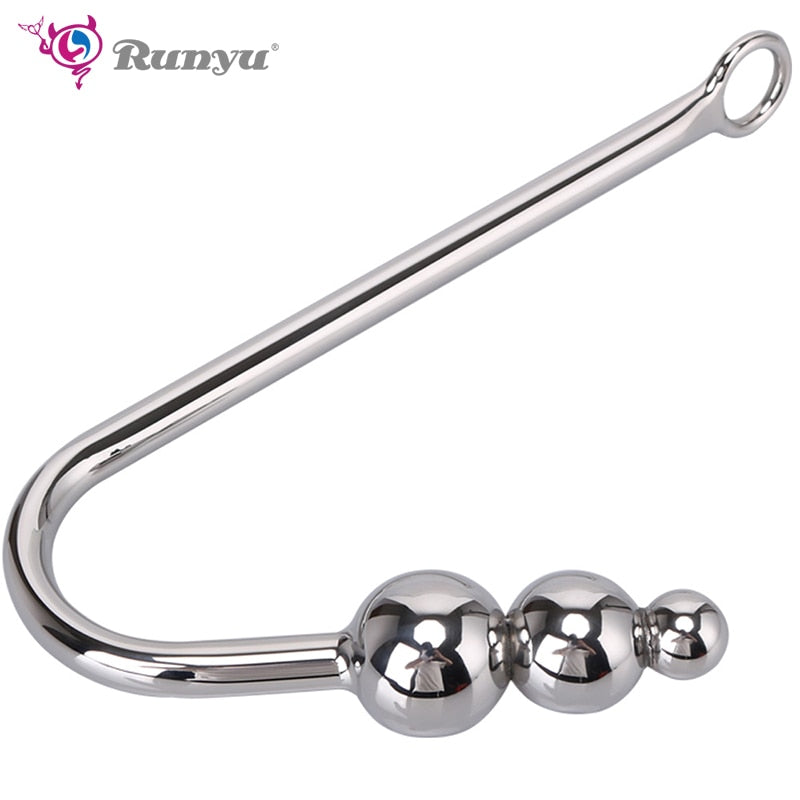 Anal Hook Metal Anal Plug  With Ball Hole Butt Plug Dilator Prostate Massager Exotic Anal Plug Sex Toy For Man Male BDSM Game