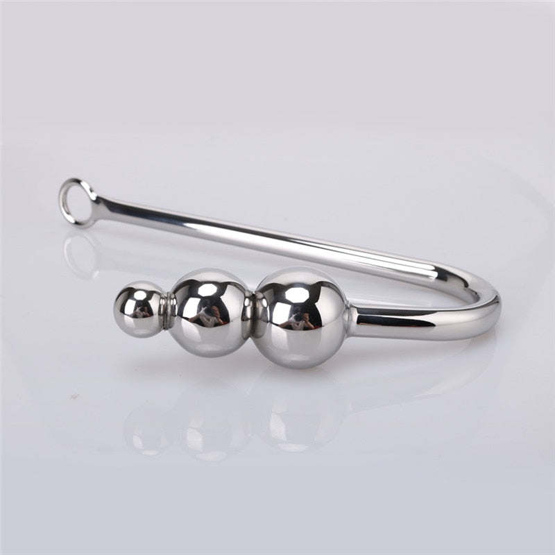 Anal Hook Metal Anal Plug  With Ball Hole Butt Plug Dilator Prostate Massager Exotic Anal Plug Sex Toy For Man Male BDSM Game