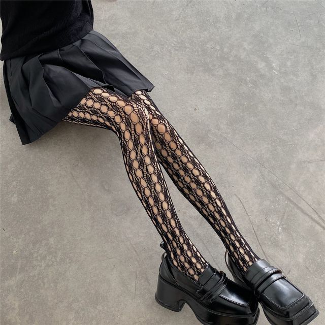 Lace Cute Black G Stockings Trousers Tights Japanese Gothic Women Love Embroidery Punk Pantyhose Lolita Dark Fishnet Stocking