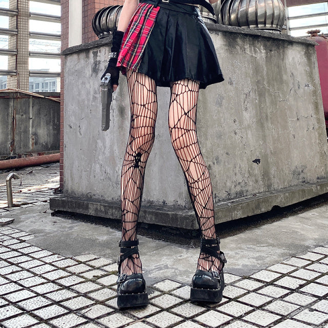 Lace Cute Black G Stockings Trousers Tights Japanese Gothic Women Love Embroidery Punk Pantyhose Lolita Dark Fishnet Stocking