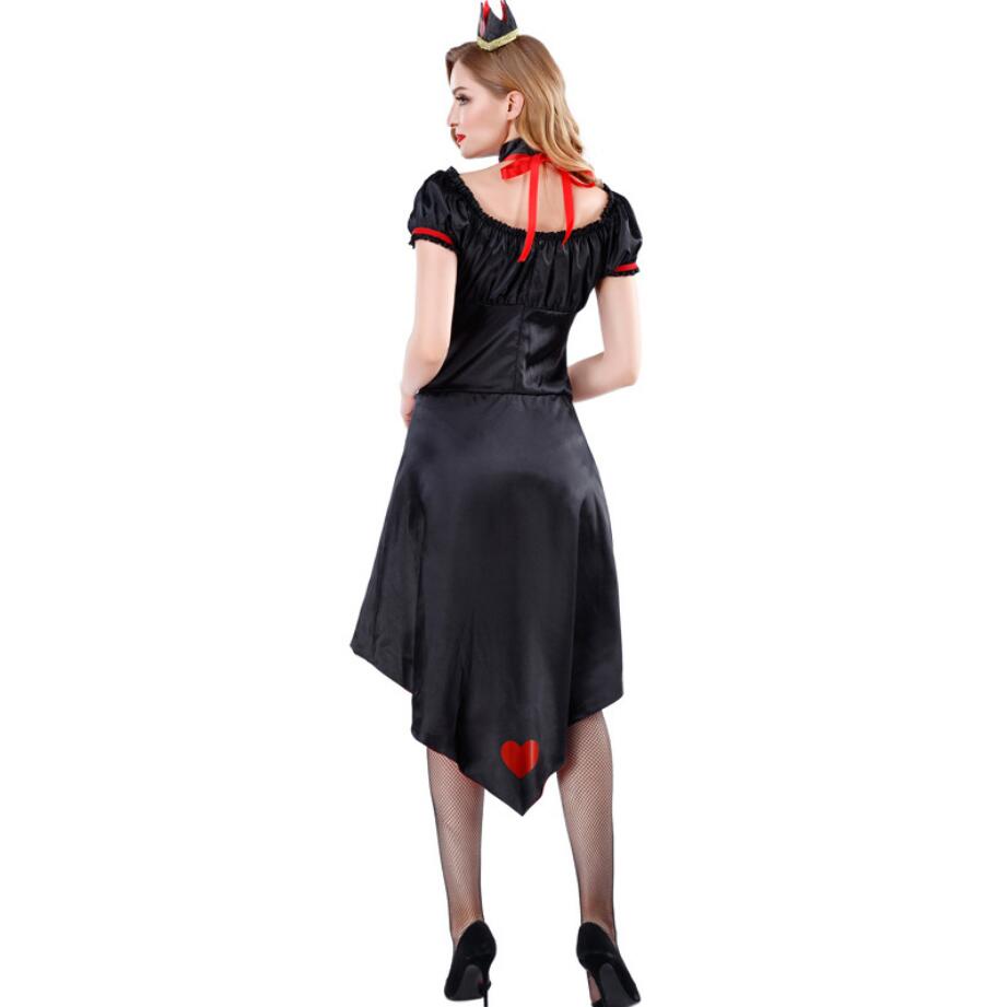 Queen of hearts Alice in Wonderland Costume Poker Queen Cosplay Halloween Masquerade Costumes Sexy Dress