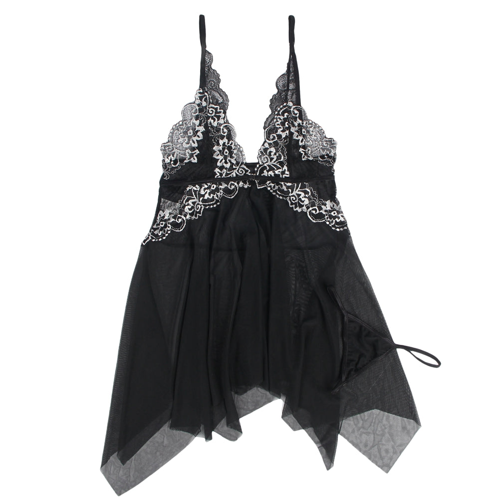 Comeondear Plus Size Sleepwear Women Night Dress Front Closure Chemise De Nuit Femme Sleep Tops Mesh Lace Pijamas Women Sexy