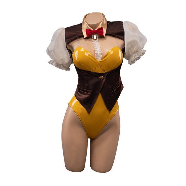 UWOWO Demon Slayer Kimetsu no Yaiba Kanroji Mitsuri Cosplay Costume Bunny Version Sexy Bodysuit Cute Rabbit Cos Full Set