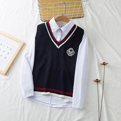 Women Sweater Vest Korean JK Embroidery College Style V Neck Sleeveless Pullover Knitted Vest Woman Sweaters Tops