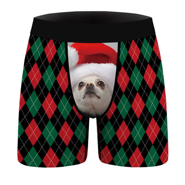 OneLineFox Christmas Underwear Men Boxer Panties Underwear Male Boxer Shorts Boxershorts Long Underpants Calzoncillos Hombre