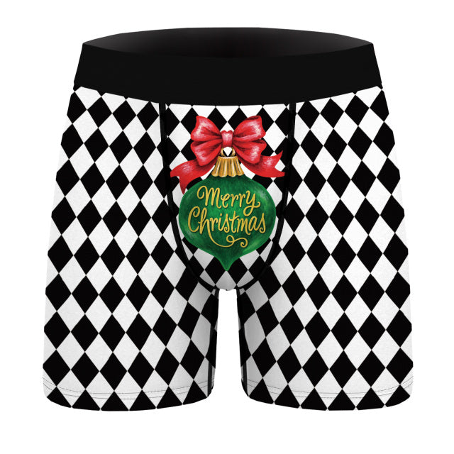 OneLineFox Christmas Underwear Men Boxer Panties Underwear Male Boxer Shorts Boxershorts Long Underpants Calzoncillos Hombre