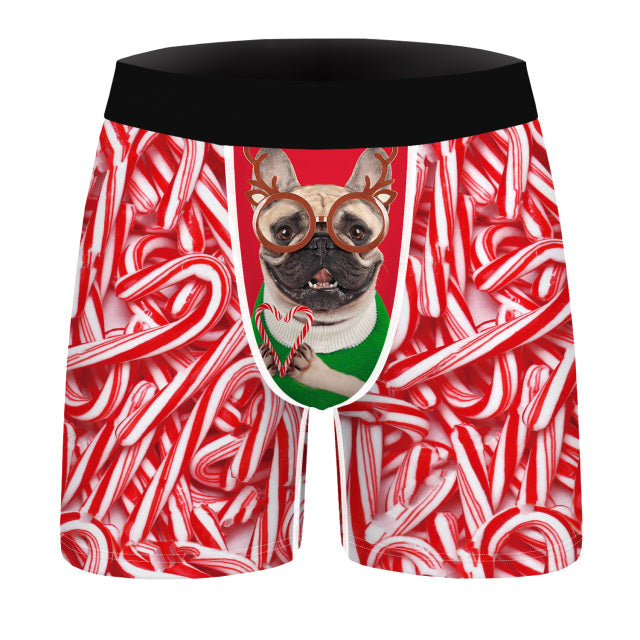 OneLineFox Christmas Underwear Men Boxer Panties Underwear Male Boxer Shorts Boxershorts Long Underpants Calzoncillos Hombre