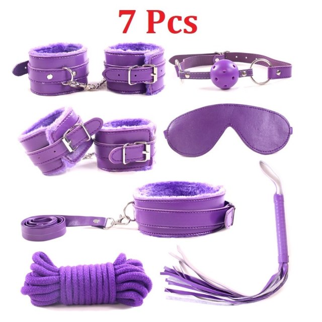 Leather  Sex Toys For Adult Game Erotic BDSM Sex Kits Bondage Handcuffs Sex Game Whip Gag SM Bdsm Toys Nipple Clamps