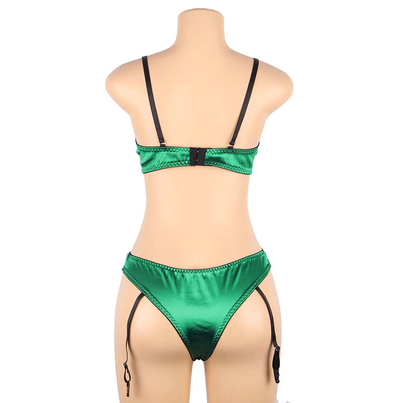 Comeondear Bra And Panty Set Eyelash Lace Bra Sets Lingerie Push Up Erotic See Through  Garters Thongs Sex Breves Sets Intimate