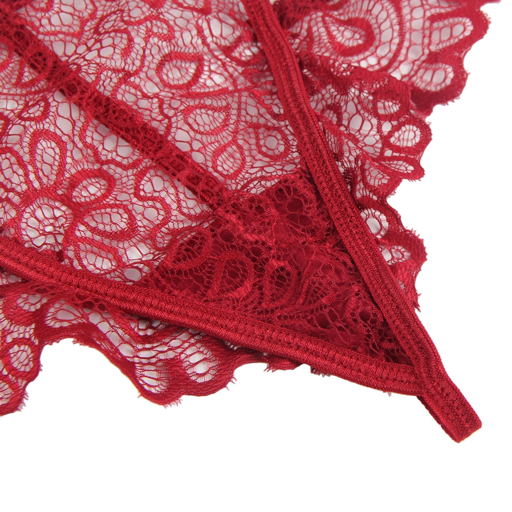 Comeondear Plus Size Lingerie Set Lace Sexy Costumes Women Sexy Underwear Set Hollow Out Temptation Exotic Brief Sets