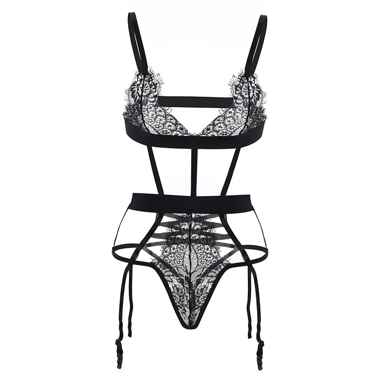 Comeondear Tenue Sexy Erotic Lace Sexy Lingerie Hollow Out Bandage Underwear See Through Sexy Babydoll With Eye Mask