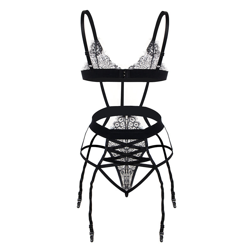 Comeondear Tenue Sexy Erotic Lace Sexy Lingerie Hollow Out Bandage Underwear See Through Sexy Babydoll With Eye Mask