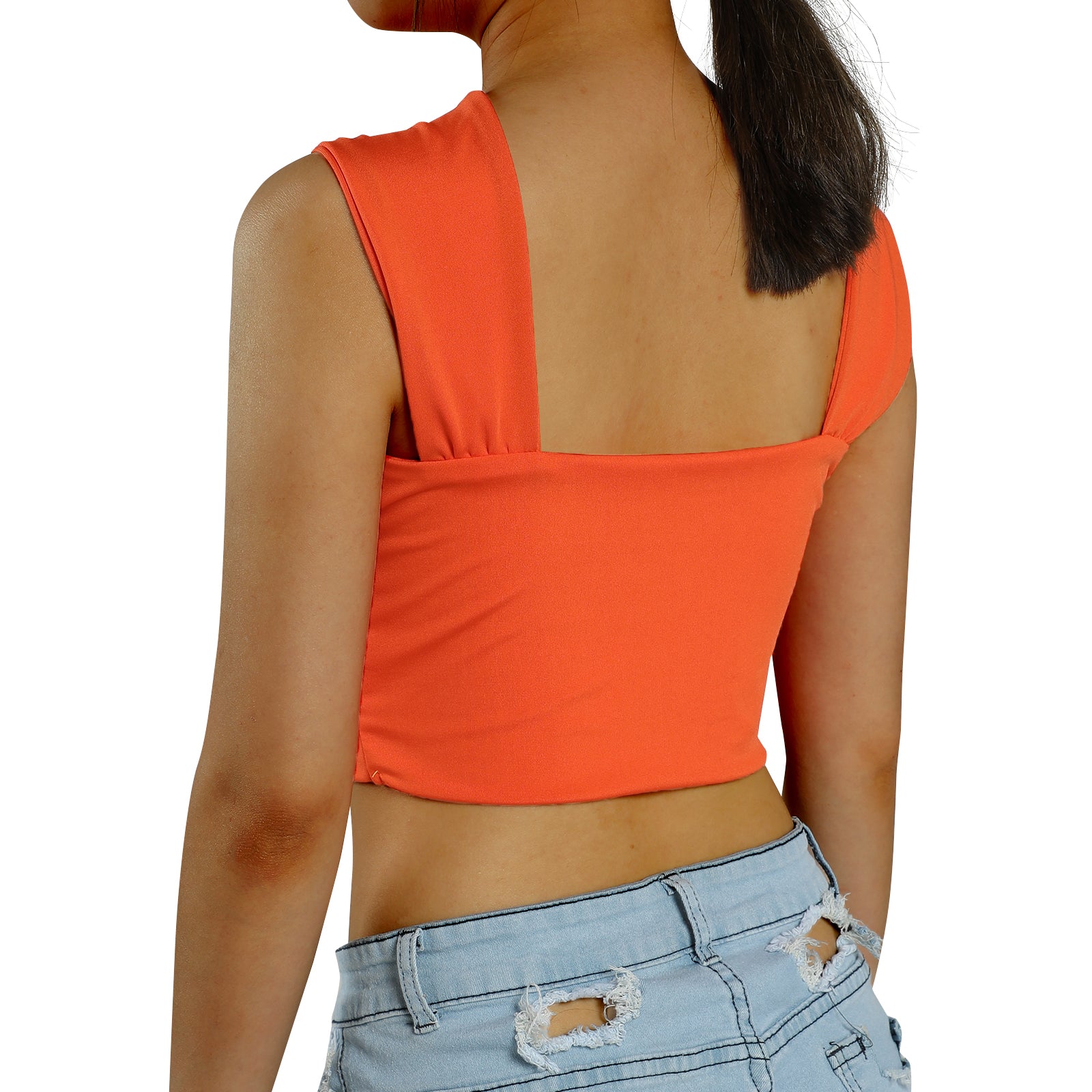 Women Criss Cross Tank Tops Sexy Sleeveless Solid Color Cutout Front Crop Tops Party Club Streetwear Lady Bustier Tops