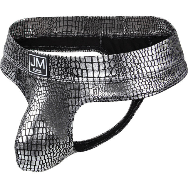 Gay Underwear Men Briefs Jockstrap Tanga Homme Slip Sexy Lingerie Erotic Homens Thongs and G Strings Big U Pouch PU Leather