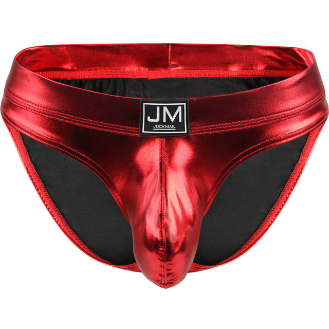 Gay Underwear Men Briefs Jockstrap Tanga Homme Slip Sexy Lingerie Erotic Homens Thongs and G Strings Big U Pouch PU Leather