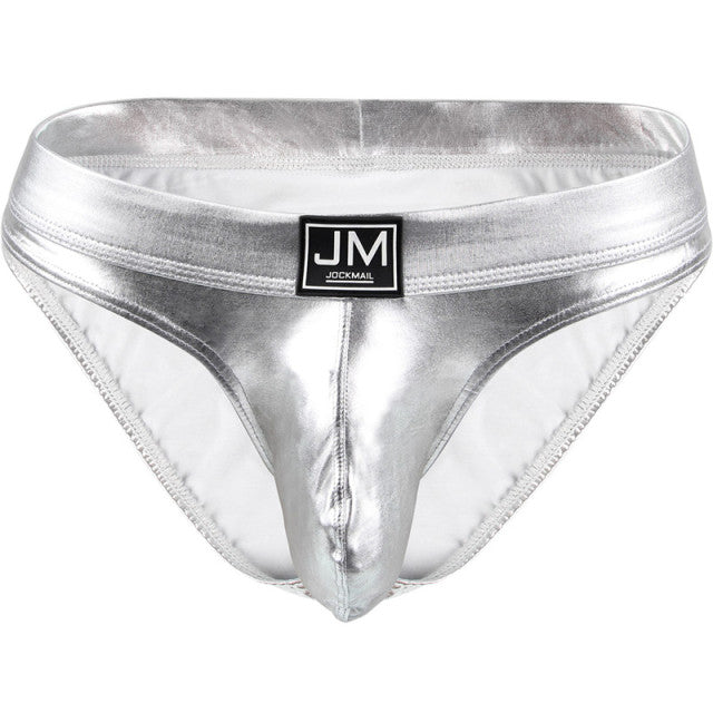 Gay Underwear Men Briefs Jockstrap Tanga Homme Slip Sexy Lingerie Erotic Homens Thongs and G Strings Big U Pouch PU Leather
