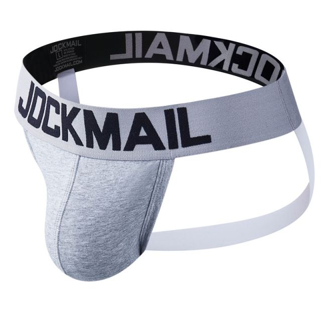 jockmail Men Jockstrap Athletic Supporters Cotton Black White Low Rise Stretch Performance Sport Gym Underwear U Convex Pouch