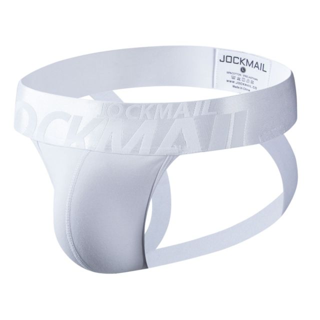 jockmail Men Jockstrap Athletic Supporters Cotton Black White Low Rise Stretch Performance Sport Gym Underwear U Convex Pouch