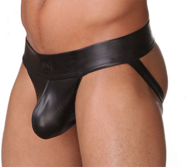 Underwear Men Jockstrap Faux Leather Gay Erotic Panties Sexy Lingerie Hot Sexy Male&#39;s Thongs