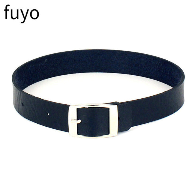 Sexy Goth Choker Necklace Men Punk Rock Heart Geometry PU Necklace For Women Choker Gothic Bondage Goth Jewelry Chocker Neck