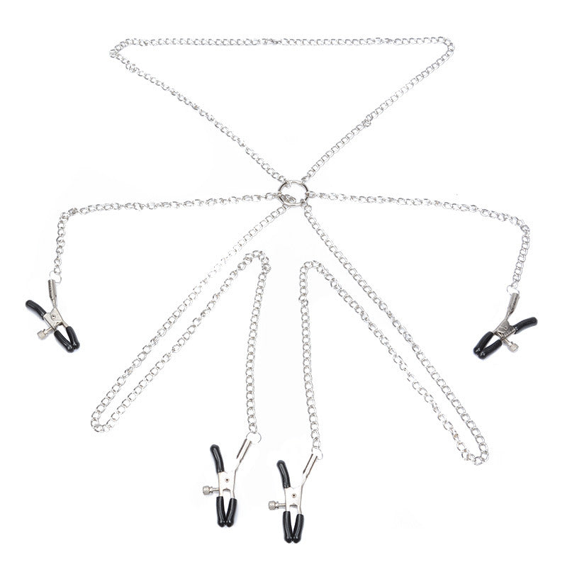 21 style 1 pair Sexy Nipple Clamps Labia Breast Nipple Clamps With Chain Clips Slave Fetish Erotic Toys bdsm Sex toys For women