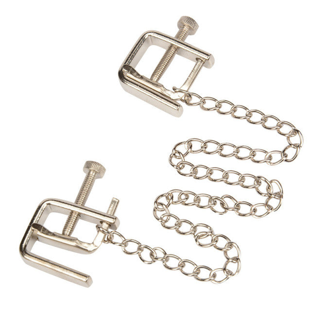 21 style 1 pair Sexy Nipple Clamps Labia Breast Nipple Clamps With Chain Clips Slave Fetish Erotic Toys bdsm Sex toys For women